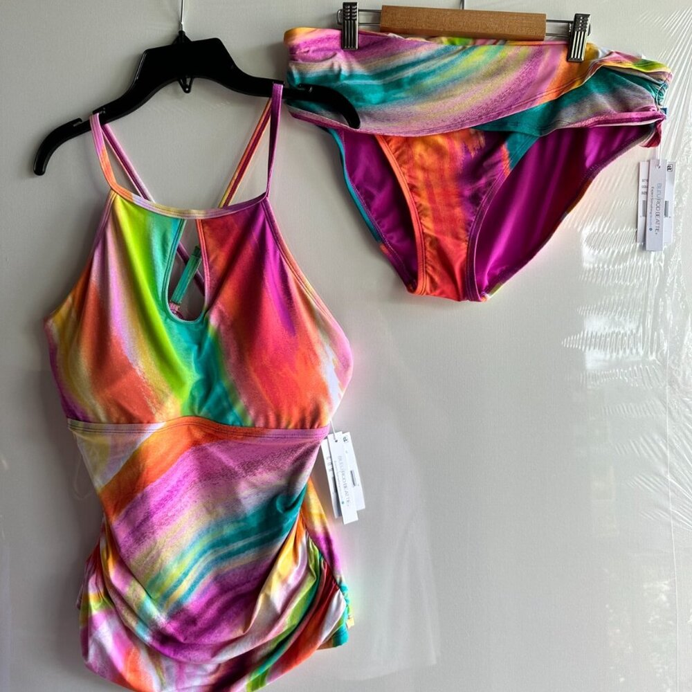 NWT $148 BLEU BY ROD BEATTIE WOMEN'S SWIMSUIT 6,4 2 pc tankini set UNDERWIRE